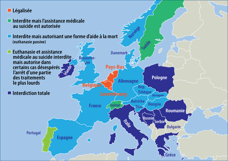 Figura 1. Euthanasie: les légalisations en Europe