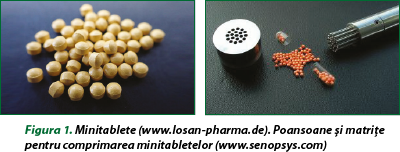 Figura 1. Minitablete (www.losan-pharma.de). Poansoane şi matriţe pentru comprimarea minitabletelor (www.senopsys.com)
