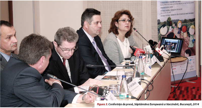 Figura 3. Conferința de presă, Săptămâna Europeană a Vaccinării, București, 2014