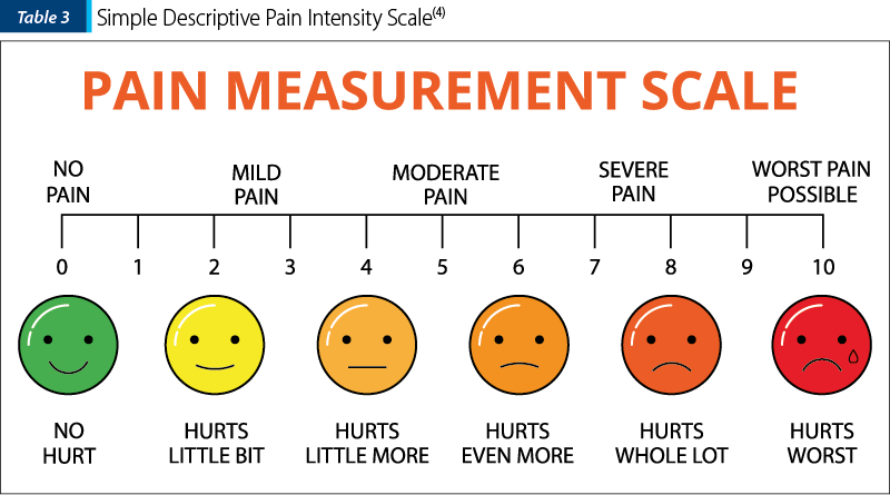 Table 3 Simple Descriptive Pain Intensity Scale(4)
