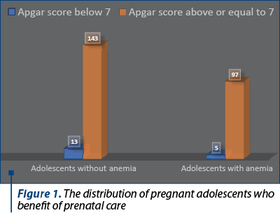 Figure 1. The distribution of pregnant adolescents who benefit of prenatal care