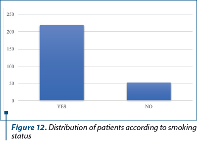 Figure 12. Distribution of patients according to smoking status
