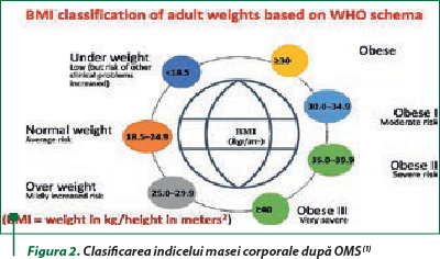 Figura 2. Clasificarea indicelui masei corporale după OMS(1)