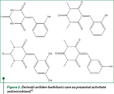 Figura 2. Derivaţii ariliden-barbiturici care au prezentat activitate antimicrobiană(1)