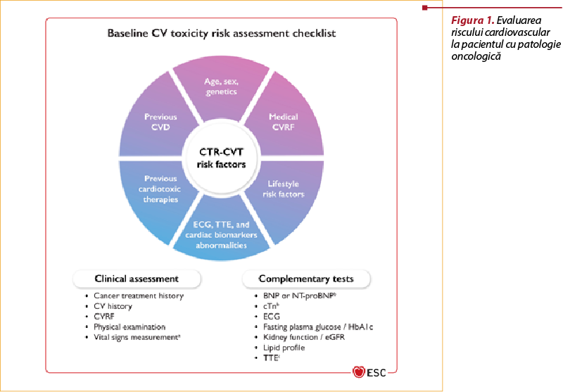 Figura 1. Evaluarea riscului cardiovascular  la pacientul cu patologie oncologică