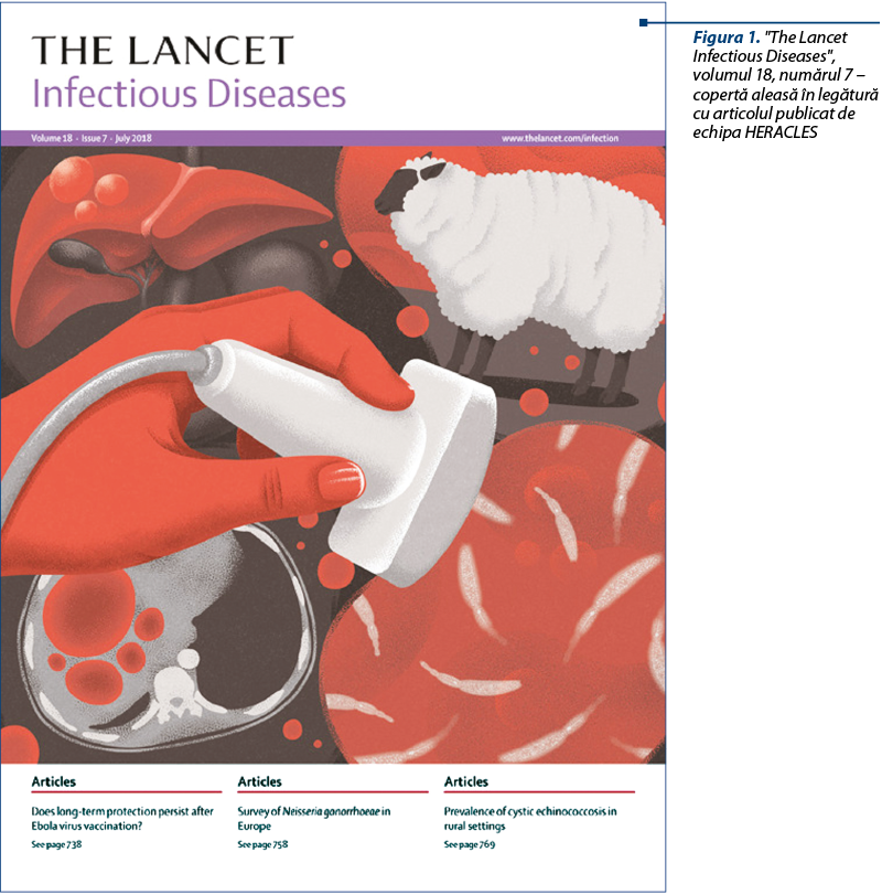 Figura 1. "The Lancet Infectious Diseases", volumul 18, numărul 7 – copertă aleasă în legătură cu articolul publicat de echipa HERACLES