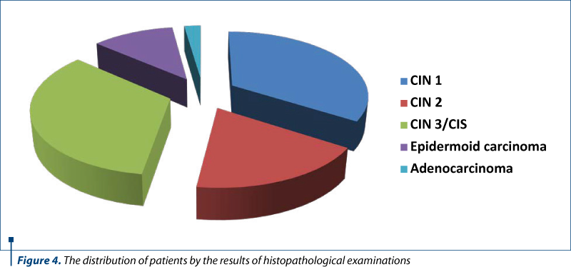Figure 4. The distribution of patients by the results of histopathological examinations