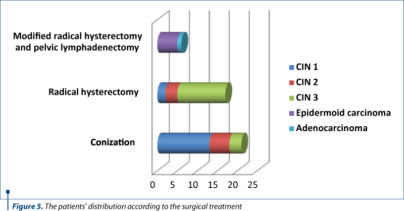 Figure 5. The patients’ distribution according to the surgical treatment